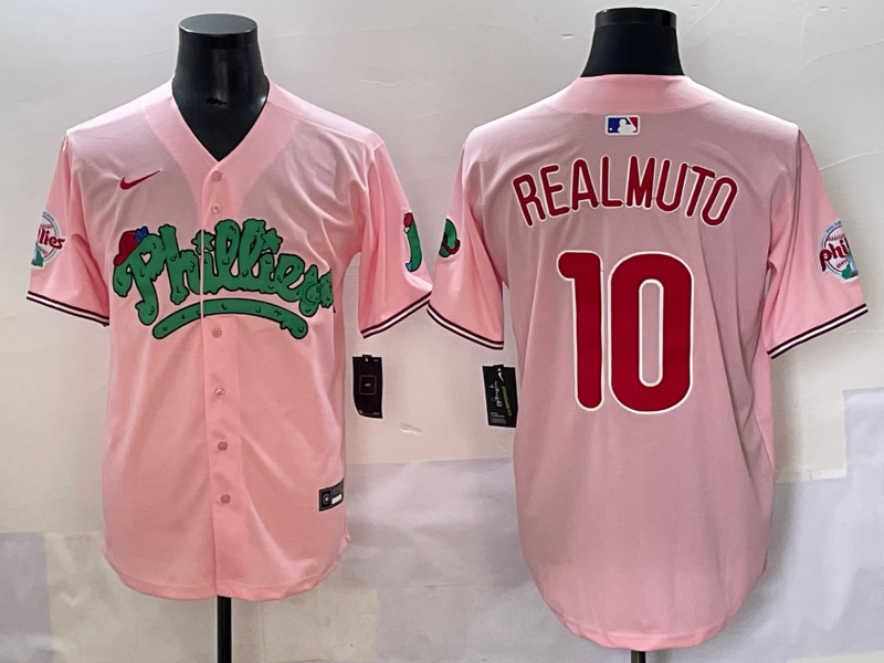 Men's Philadelphia Phillies J.T. Realmuto #10 Pink Jersey